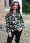 Rant and Rave Kerry 70’s Inspired Print Top, Black