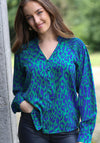 Rant & Rave Clemence Leopard Print Top, Green
