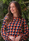 Rant and Rave Kerry 70’s Inspired Print Top, Orange