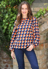 Rant and Rave Kerry 70’s Inspired Print Top, Orange
