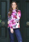 Rant and Rave Mandy Tie Neck Detail Print Top, Purple