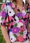 Rant & Rave Morgan Flower Print Wrap Top, Pink