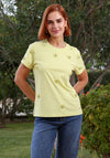 Rant & Rave Ella Flower Round Neck T-Shirt, Lime
