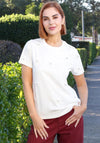 Rant & Rave Ella Flower Round Neck T-Shirt, Off White