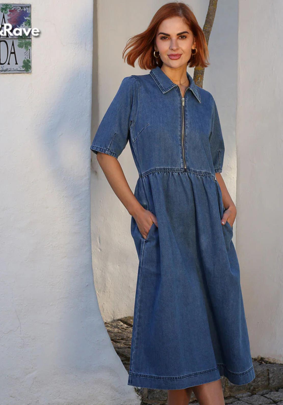 roswell denim midi dress Rant and Rave Jade Dress, Blue Color:Beige (903) Nash Lace Mock Neck The Rollas Mara Dress Combat Boot