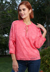 Rant and Rave Primrose Floral Blouse, Coral
