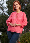 Rant and Rave Primrose Floral Blouse, Coral