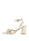 Rant & Rave Casey Metallic Block Heel Sandals, Gold