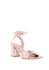 Rant & Rave Casey Metallic Block Heel Sandals, Pink