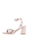 Rant & Rave Casey Metallic Block Heel Sandals, Pink