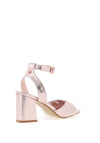 Rant & Rave Casey Metallic Block Heel Sandals, Pink
