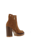 Rant and Rave Kama Zip Detail Heeled Ankle Boots, Tan