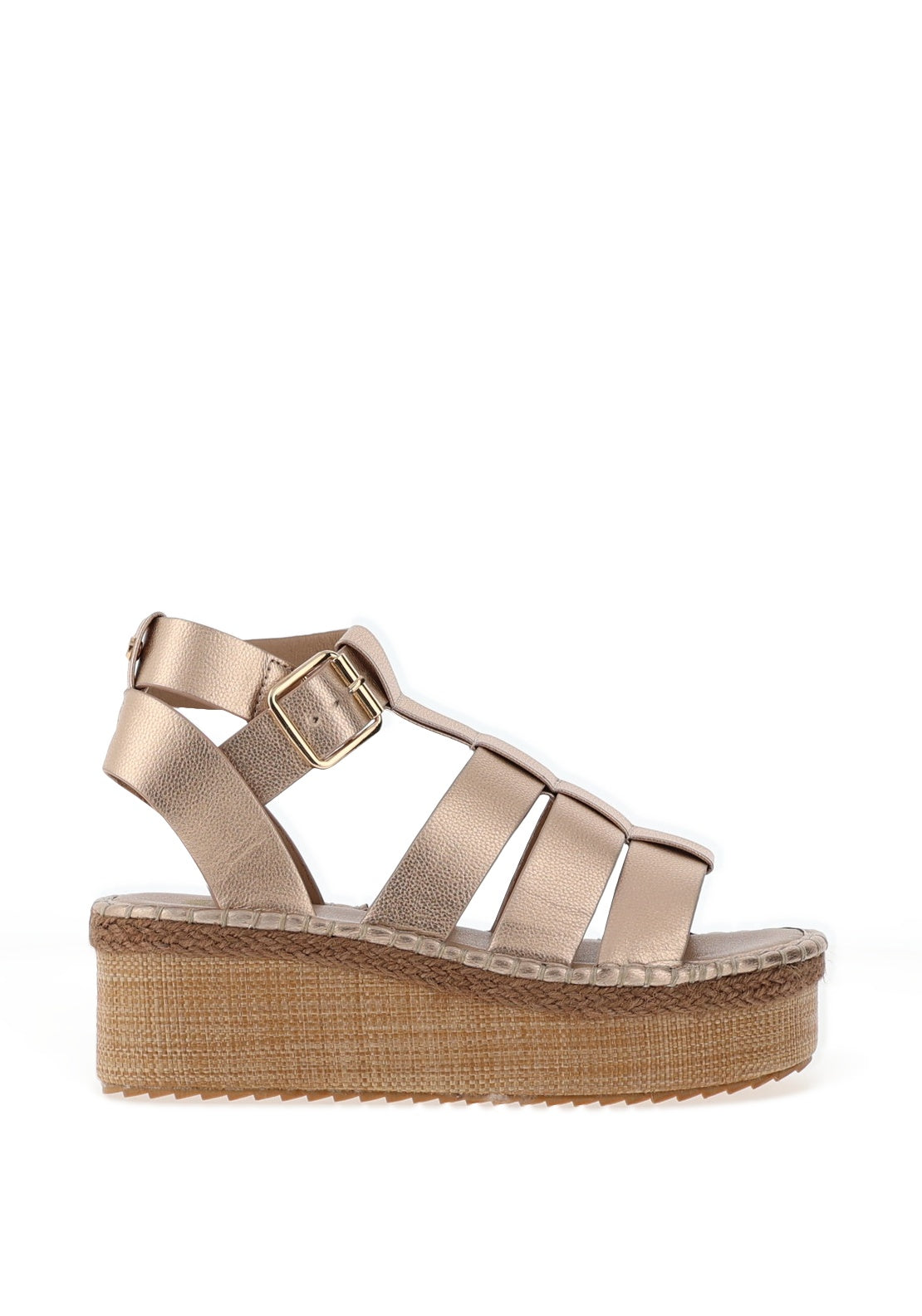 Rant & Rave Jodie Gladiator Platform Sandals, Champagne - McElhinneys