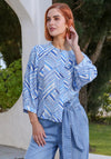 Rant & Rave Alexis Stiped Pattern Blouse, Blue
