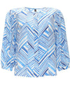 Rant & Rave Alexis Stiped Pattern Blouse, Blue