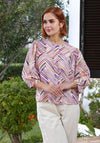Rant & Rave Alexis Stiped Pattern Blouse, Purple
