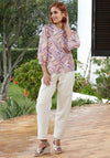 Rant & Rave Alexis Stiped Pattern Blouse, Purple