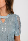 Rant & Rave Lin Metallic Sequin Blouse, Silver
