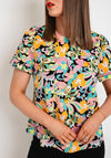 Rant and Rave April Floral Print Top, Black