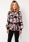 Rant & Rave Jelena Floral Button up Top, Black