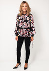 Rant & Rave Jelena Floral Button up Top, Black