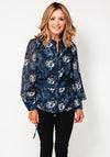 Rant & Rave Jelena Floral Button up Top, Navy