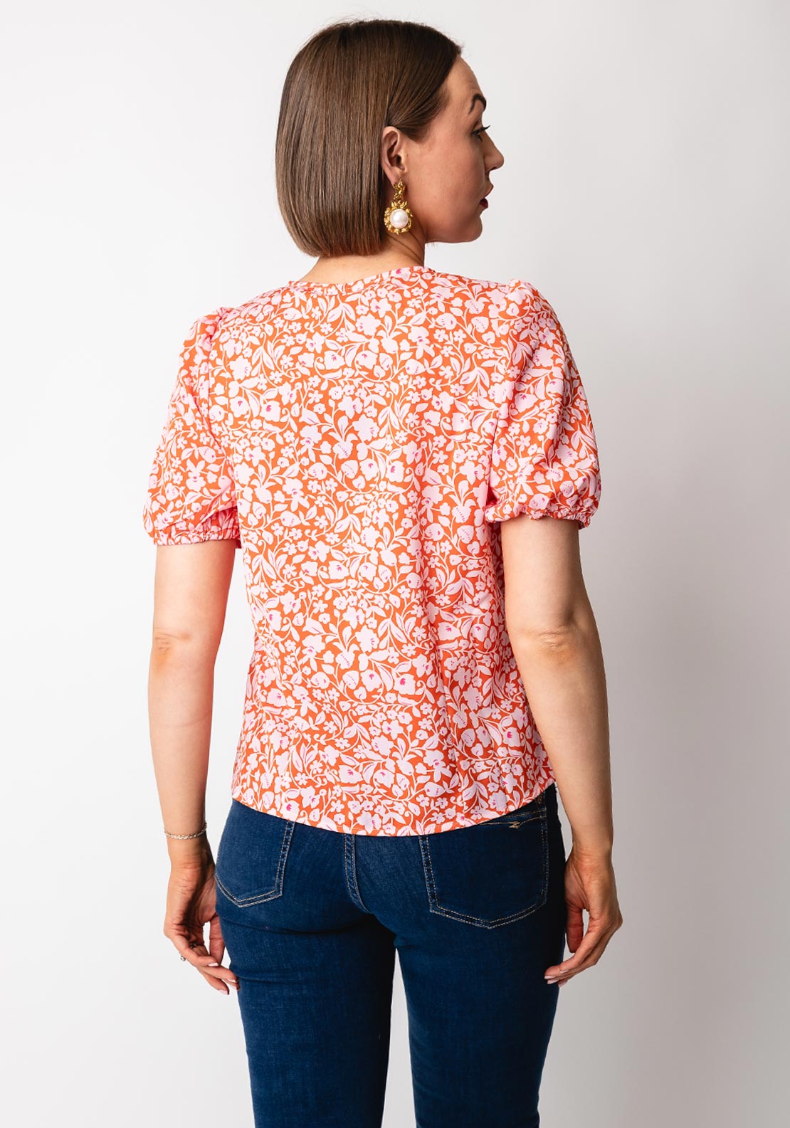 Rant and Rave Willa Floral Blouse, Orange