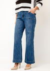 Rant & Rave Janette Wide Leg Jeans, Medium Blue