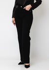 Rant & Rave Jane Wide Leg Short Leg Jeans, Black