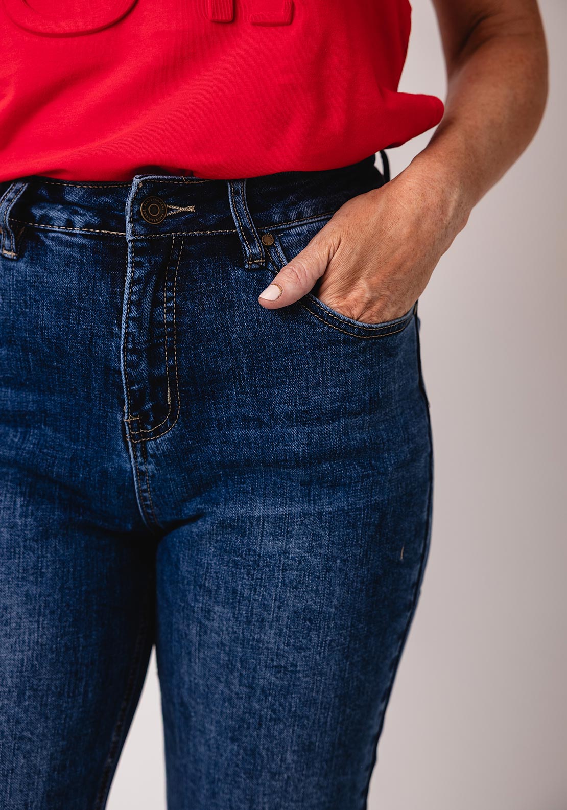 Rant and Rave Susan Cropped Mom Jeans, Mid Blue