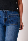 Rant and Rave Tavie Pocket Front Cropped Jeans, Blue