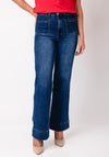 Rant and Rave Larissa Pocket Front Wide Leg Jeans, Mid Blue