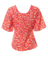 Rant & Rave Ivy Floral Peplum Top, Orange