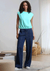 Rant & Rave R&R Claudia Elastic Hem Top, Turquoise