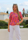 Rant & Rave Leanne V Neck Printed Top, Pink