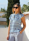 Rant & Rave Megan Printed TOP, Sky