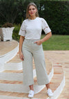 Rant & Rave Kay Embroidered Sleeve Top, White