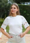 Rant & Rave Kay Embroidered Sleeve Top, White