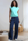 Rant & Rave Lana Wide Short Leg Trousers, Dark Blue