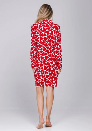 Rebelle Endless Love Long Sleeve Nightshirt, Red