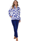 Rebelle Leopard Animal Print Pyjama Set, Purple