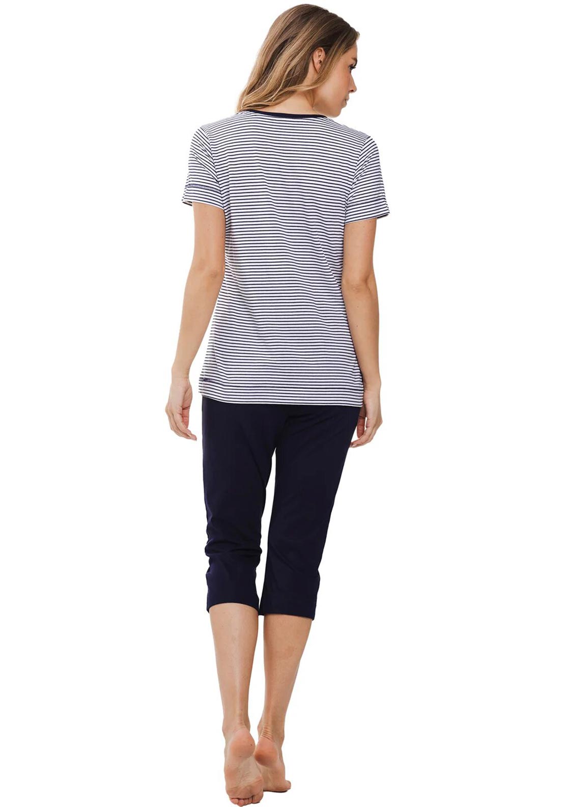 Rebelle Lobster Short Sleeve Pyjama Set, Navy