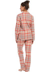 Rebelle Woven Flannel Long Sleeve Pyjama Set, Dark Salmon