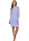 Rebelle Long Sleeve Stripe Nightdress, Purple