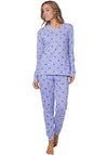 Rebelle Long Sleeve Stripe Pyjama Set, Purple