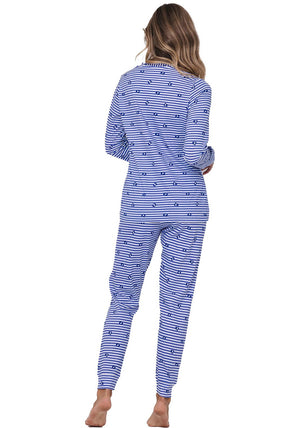 Rebelle Long Sleeve Stripe Pyjama Set, Purple