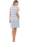 Rebelle Abstract Wave Short Sleeve Nightdress, Blue