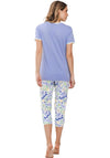 Rebelle Abstract Wave Capri Pyjama Set, Blue