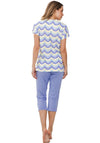 Rebelle Abstract Wave Short Sleeve Pyjama Set, Blue