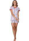 Rebelle Belle Shorts Pyjama Set, White Multi